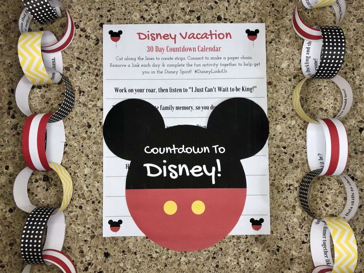 Unique Disney Countdown Calendar ~ Free Printable Chain, All for