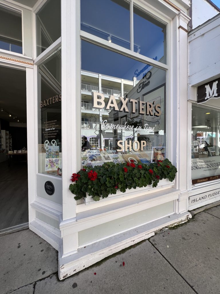 Storefront of Baxter's Coin Shop on Mackinac Island 