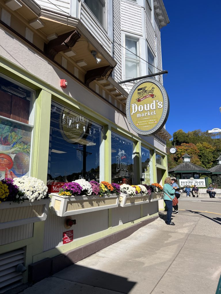 Doud's Market exterior and sign, Mackinac Island MI