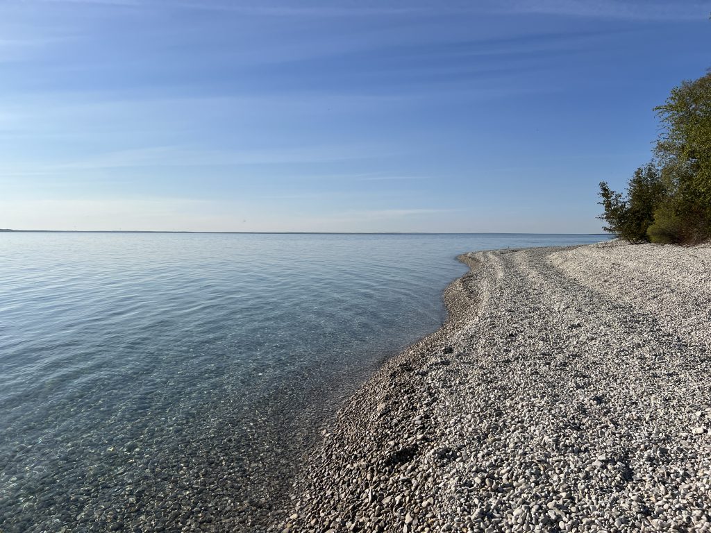 Rocky shoreline of Mackinac Island MI