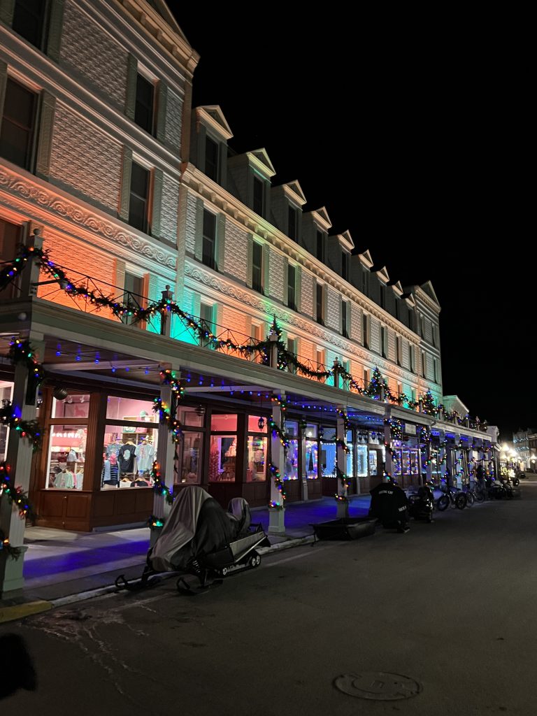 Chippewa Hotel, Mackinac Island, MI, decorated for Christmas.