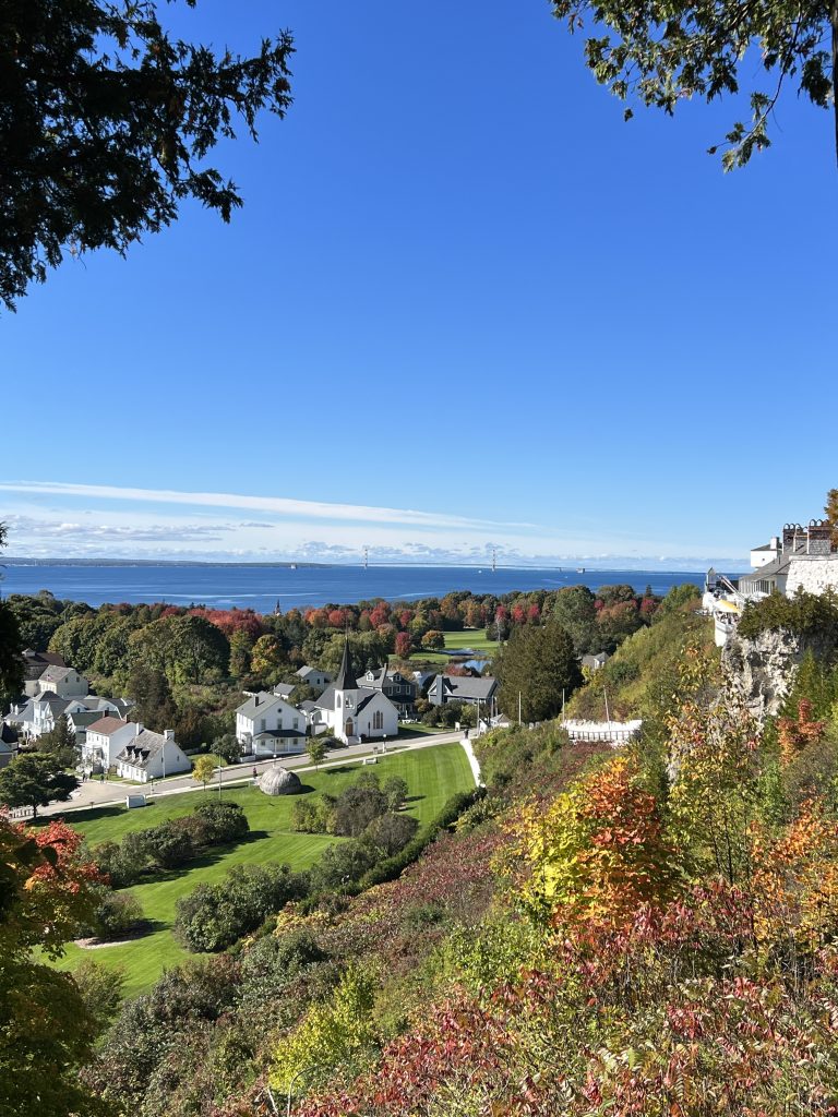 Fall view of Mackinac Island